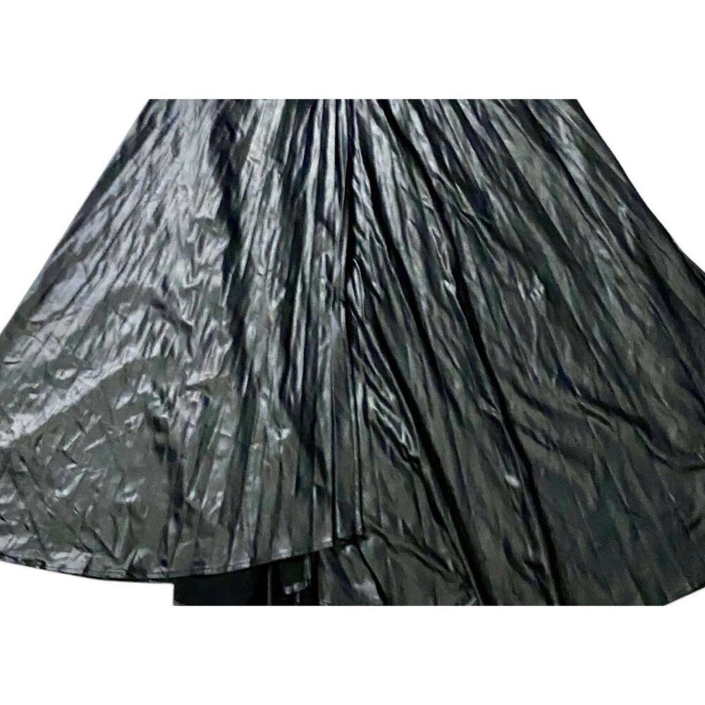 Zara Black Faux Leather Midi Skirt Belt Pleated Maxi Women XS Blogger Fave Wrap - Picture 7 of 11